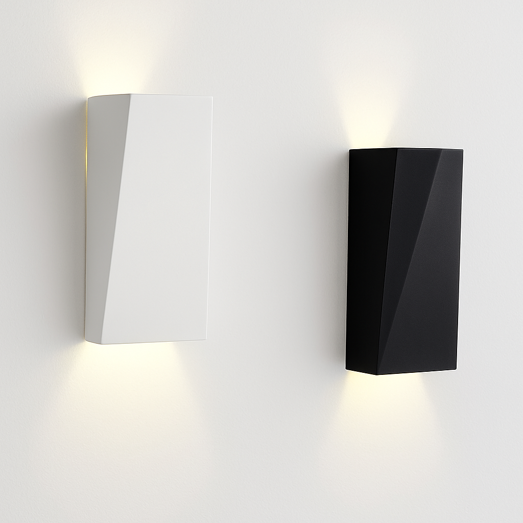 Design LED wandlamp (zwart of wit)
