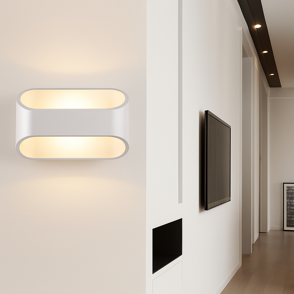 Witte aluminium LED wandlamp met applicatieontwerp