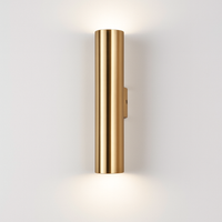 Design wandlamp cilindrische LED in goud