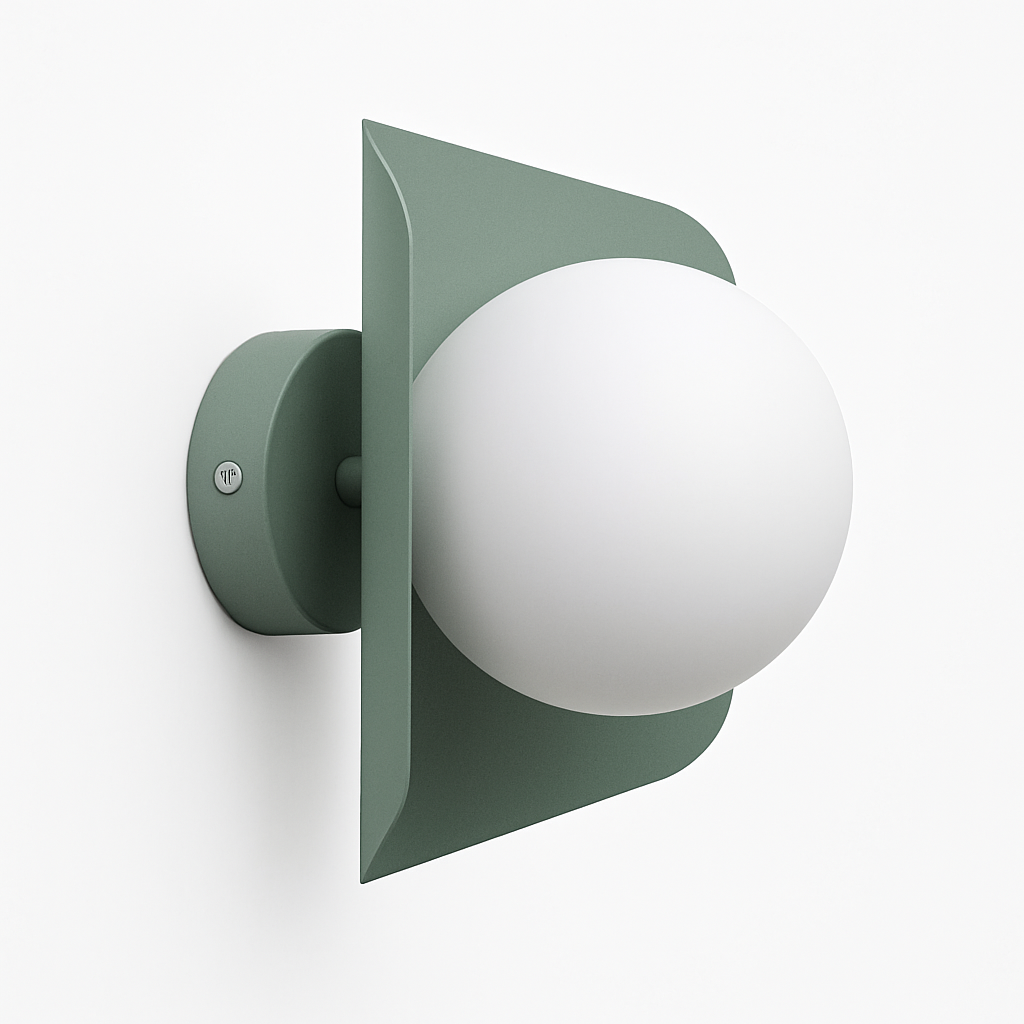 Wandlamp met witte bol Morden Minimalist met LED (in kleuren)