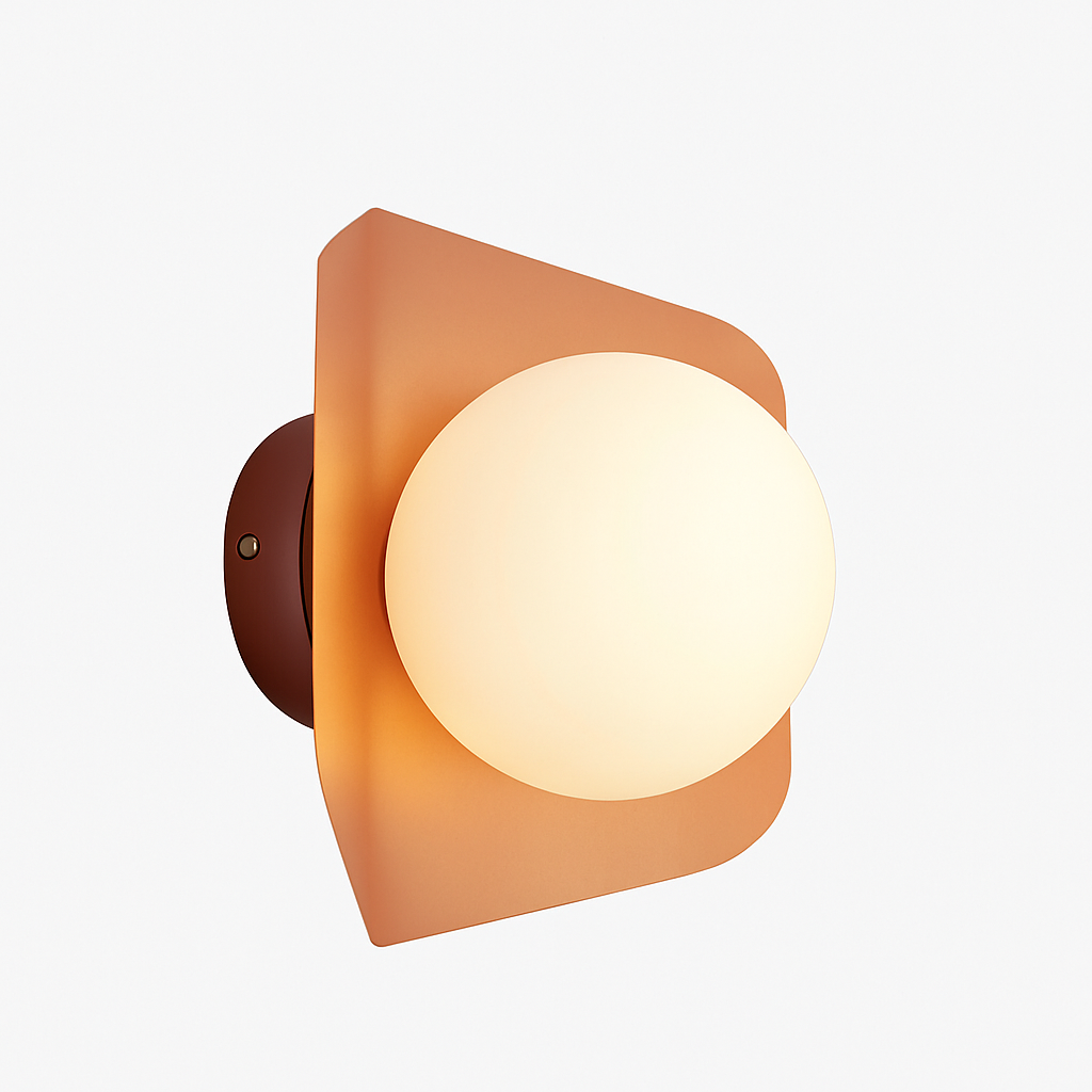Wandlamp met witte bol Morden Minimalist met LED (in kleuren)