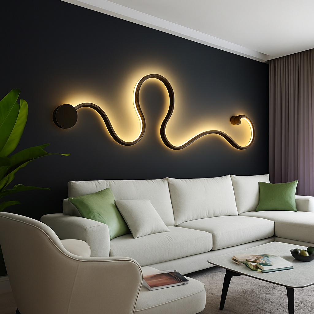 Design wandlamp met LED in art deco stijl
