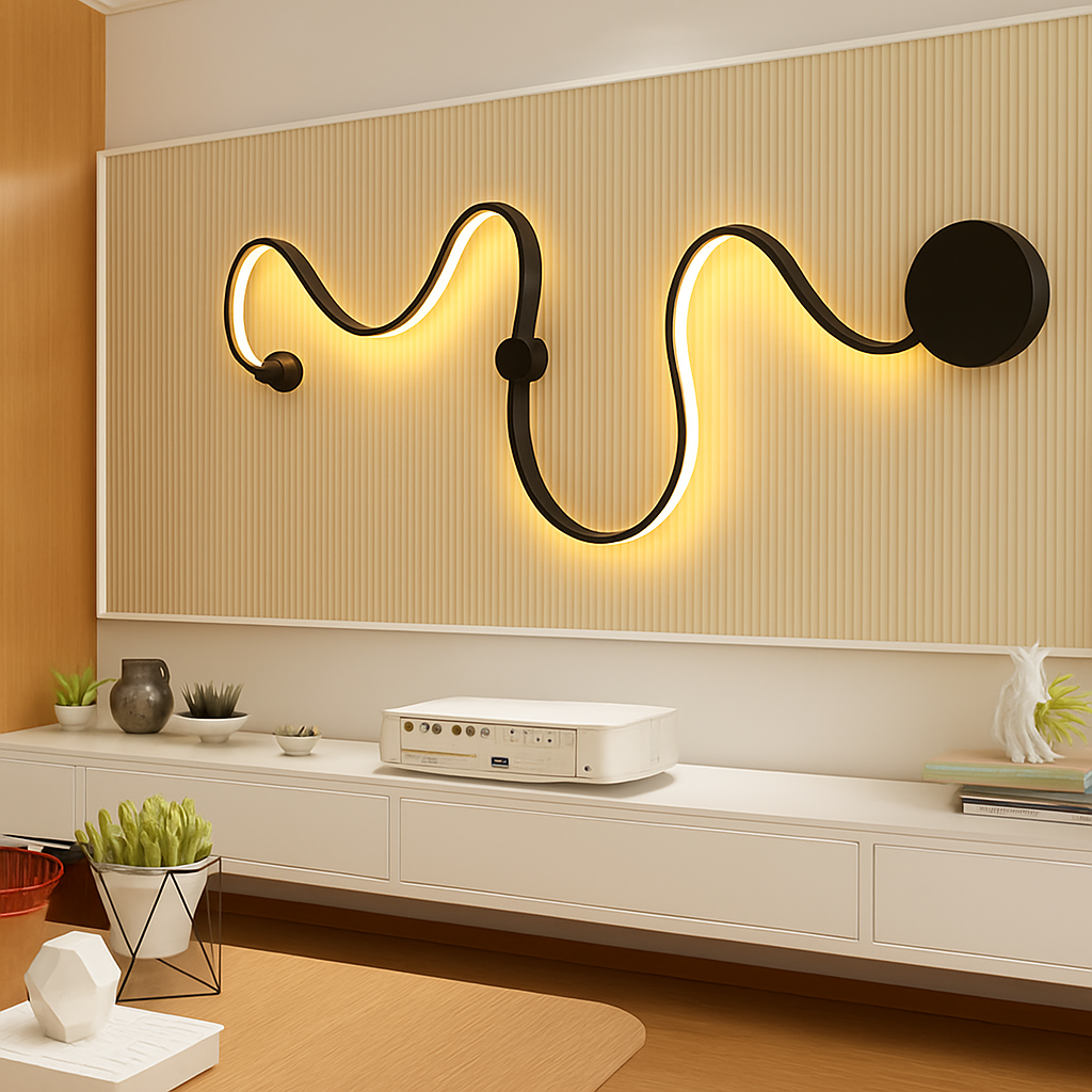 Design wandlamp met LED in art deco stijl