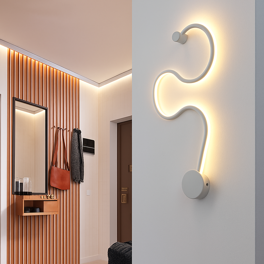Design wandlamp met LED in art deco stijl