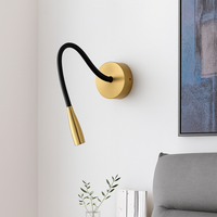 Design LED wandlamp met verstelbare zwarte arm