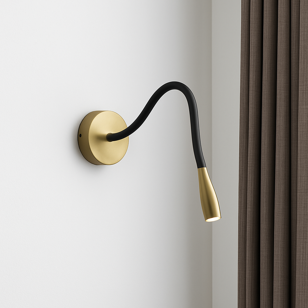 Design LED wandlamp met verstelbare zwarte arm