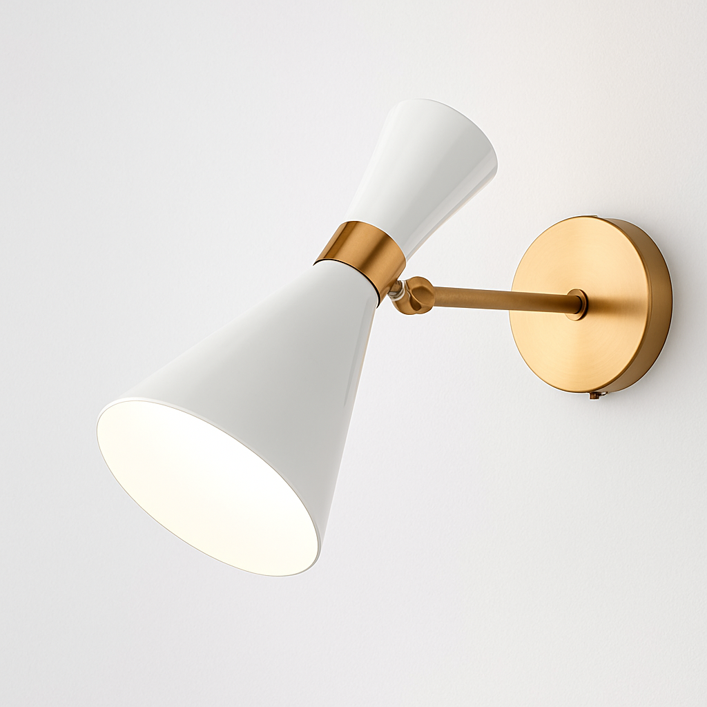 Design wandlamp met gouden LED en creatieve driehoekige lampenkap