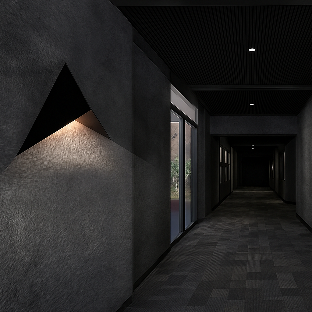 Design wandlamp met LED in metalen driehoek Loft