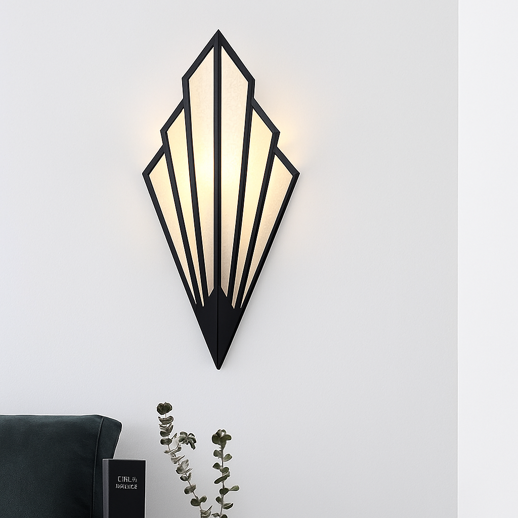 Design wandlamp in driehoekige vorm met gekleurd LED metaal