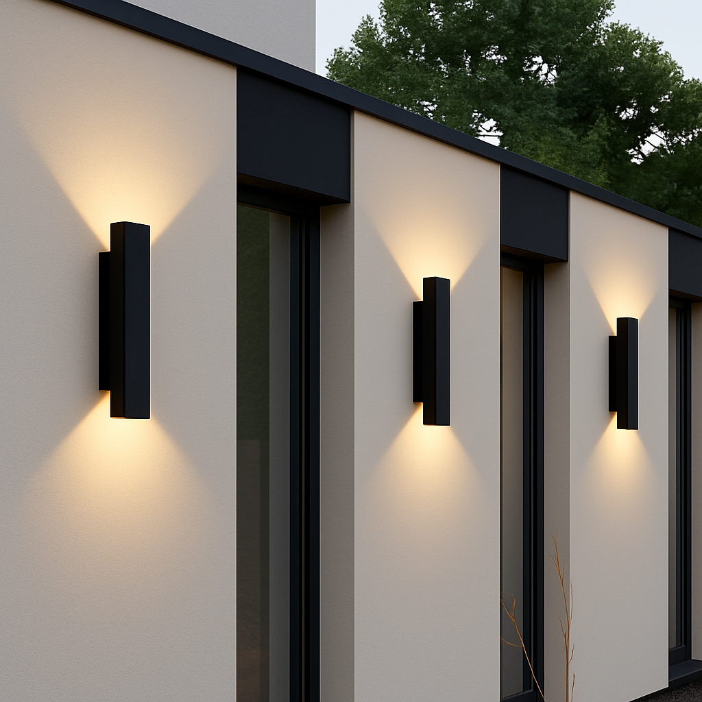 Waterdichte buitenwandlampen met aluminium strip 18W LED zwarte wandlamp slaapkamer buitenverlichting