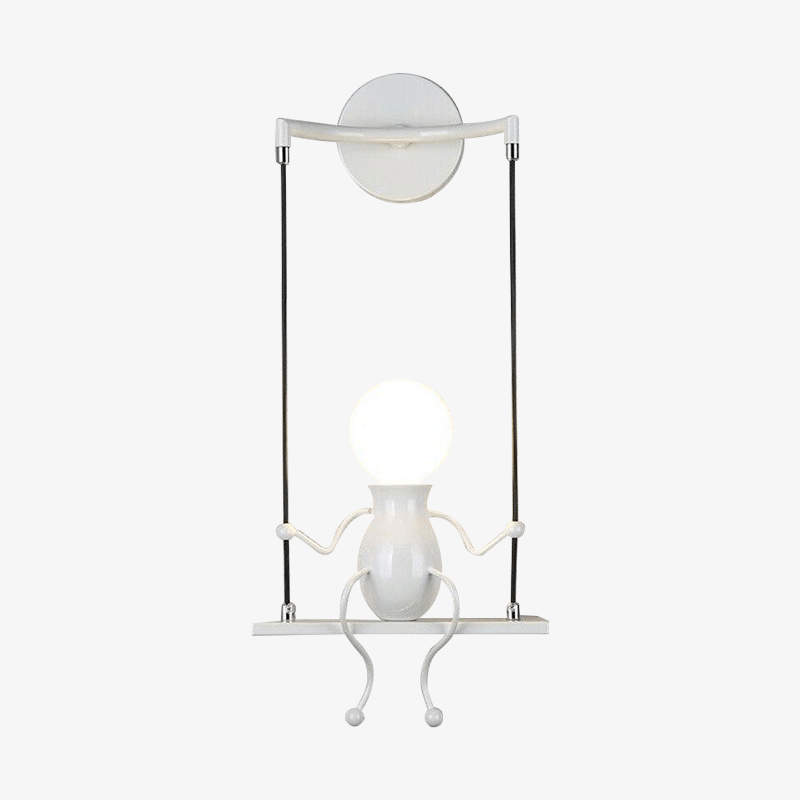 LED wandlamp mannetje op schommel Decoratie