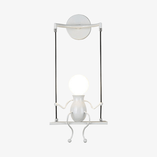 LED wandlamp mannetje op schommel Decoratie