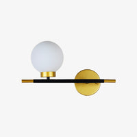 Design LED wandlamp met metalen stangen en glazen bollen