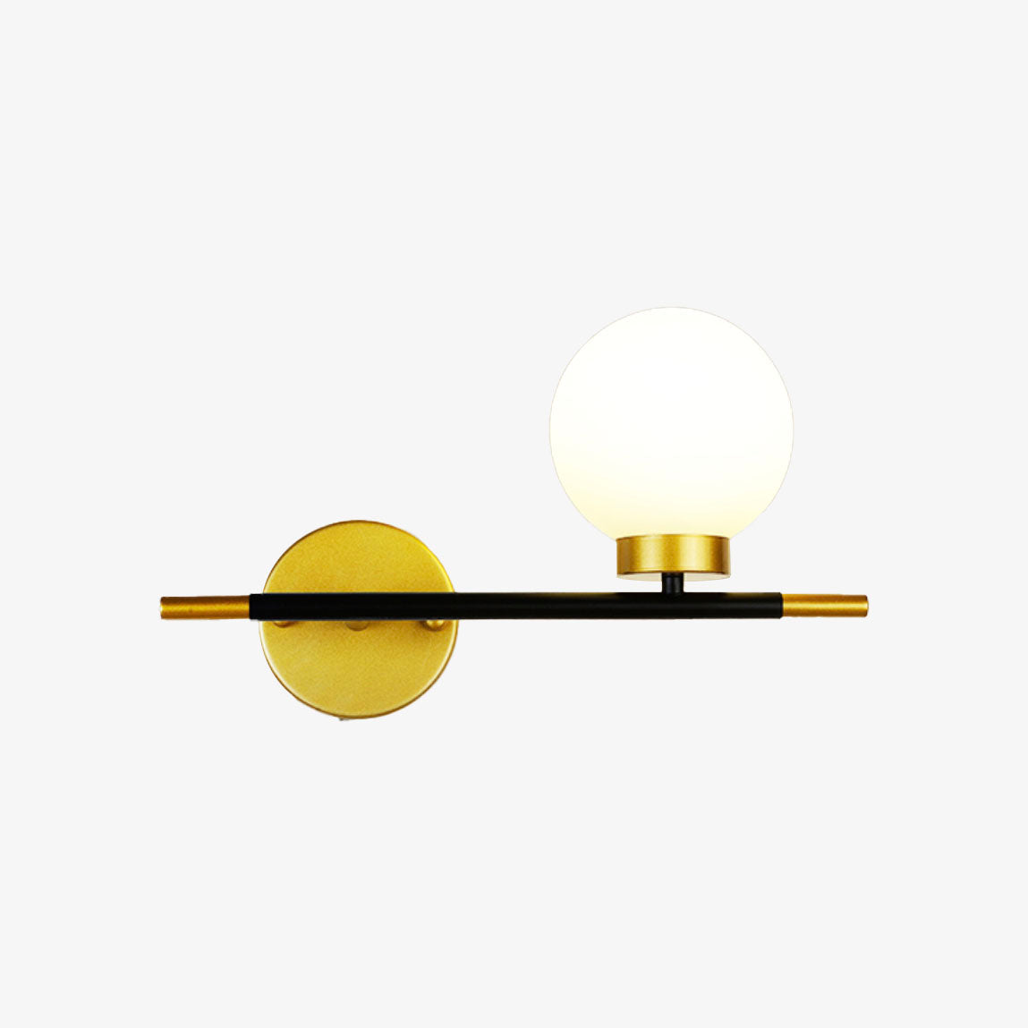 Design LED wandlamp met metalen stangen en glazen bollen