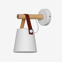 LED wandlamp van hout met hangende lampenkap