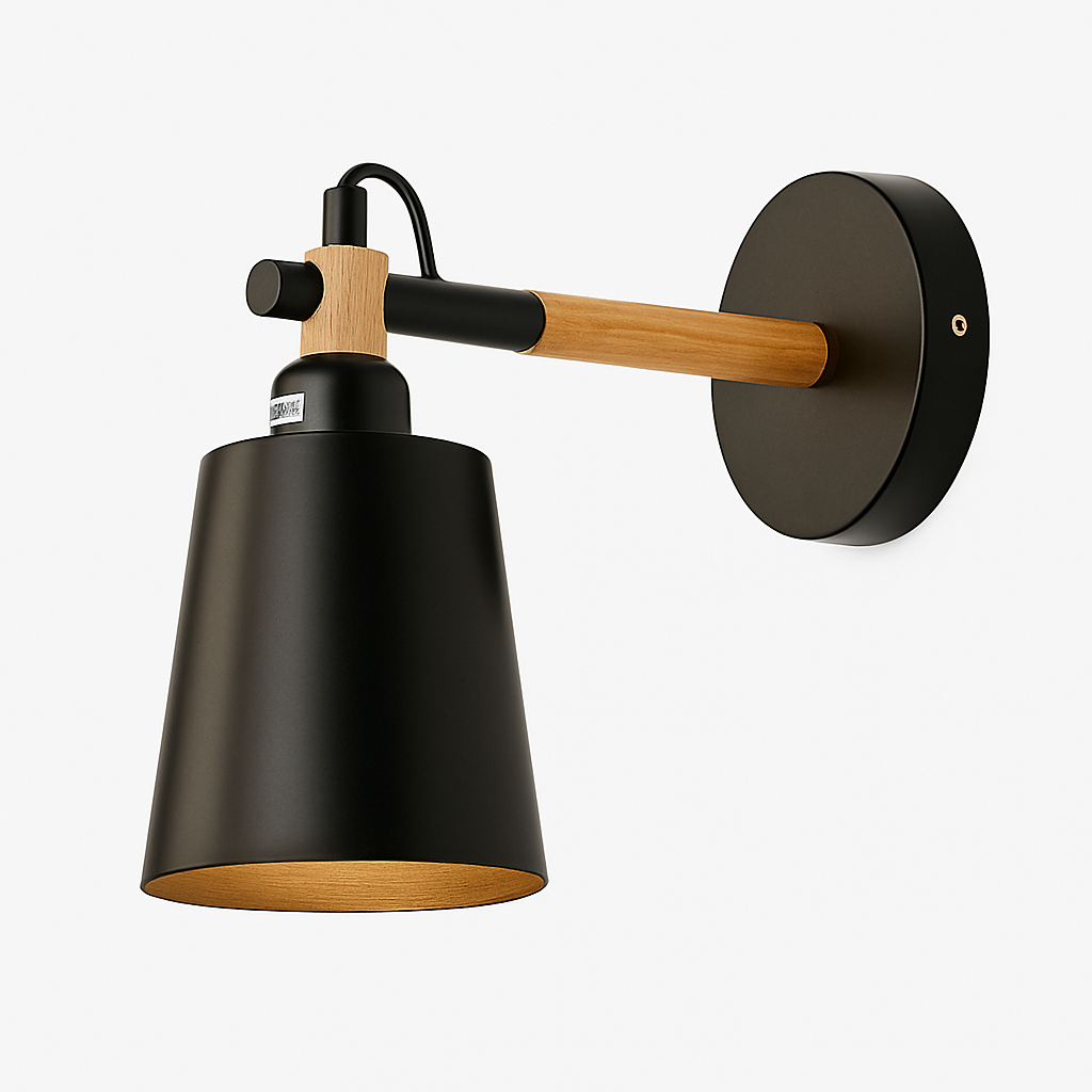Wandlamp LED van hout en metaal Nordic