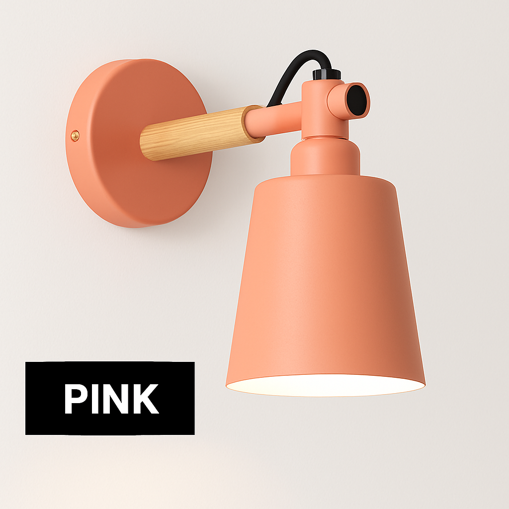 Wandlamp LED van hout en metaal Nordic