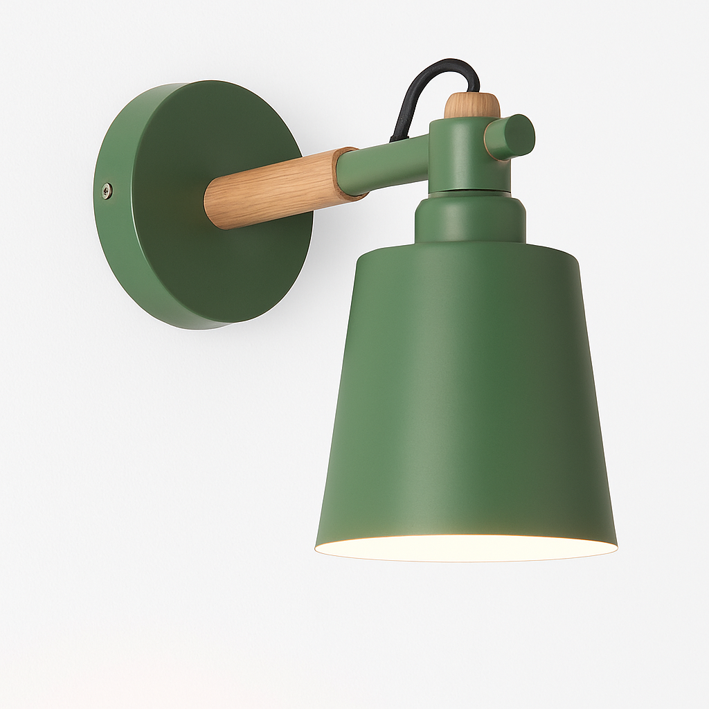 Wandlamp LED van hout en metaal Nordic