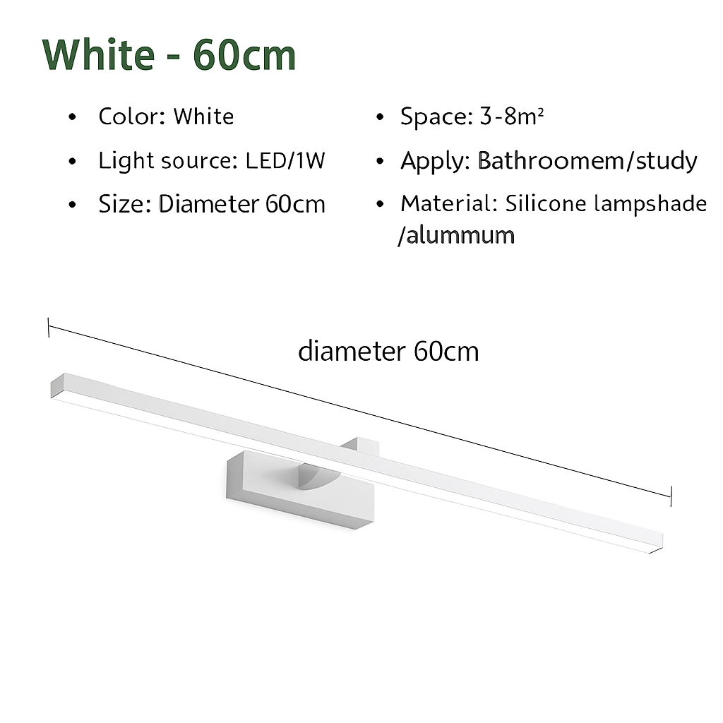 moderne LED wandlamp drie kleuren verlichting aluminium voor make-up