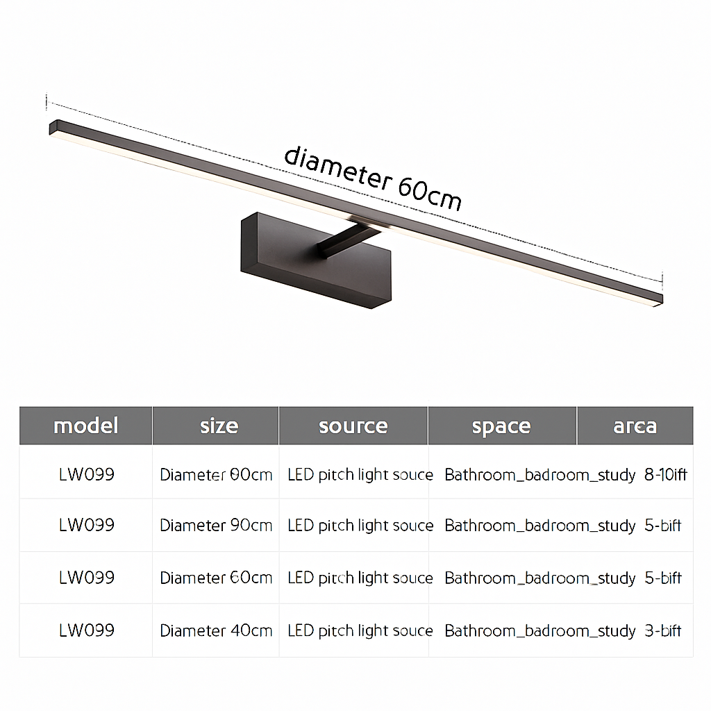 moderne LED wandlamp drie kleuren verlichting aluminium voor make-up