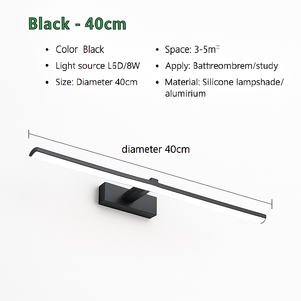 moderne LED wandlamp drie kleuren verlichting aluminium voor make-up