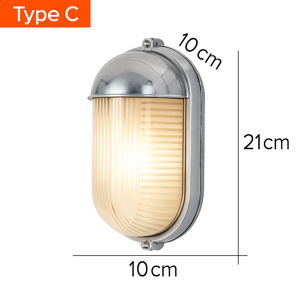 Buiten LED Wandlamp E27 Industrieel Vintage IP65 Waterdicht Glas