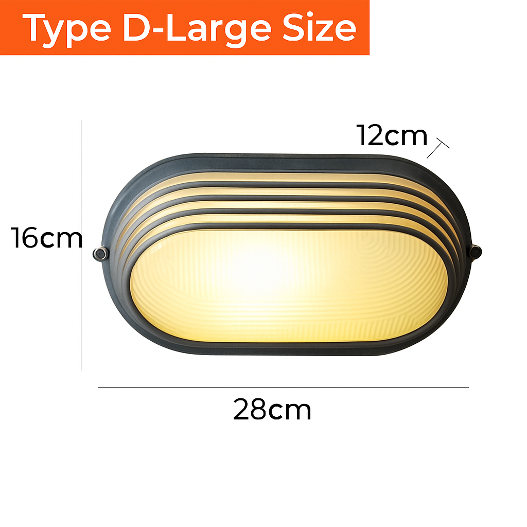 Buiten LED Wandlamp E27 Industrieel Vintage IP65 Waterdicht Glas
