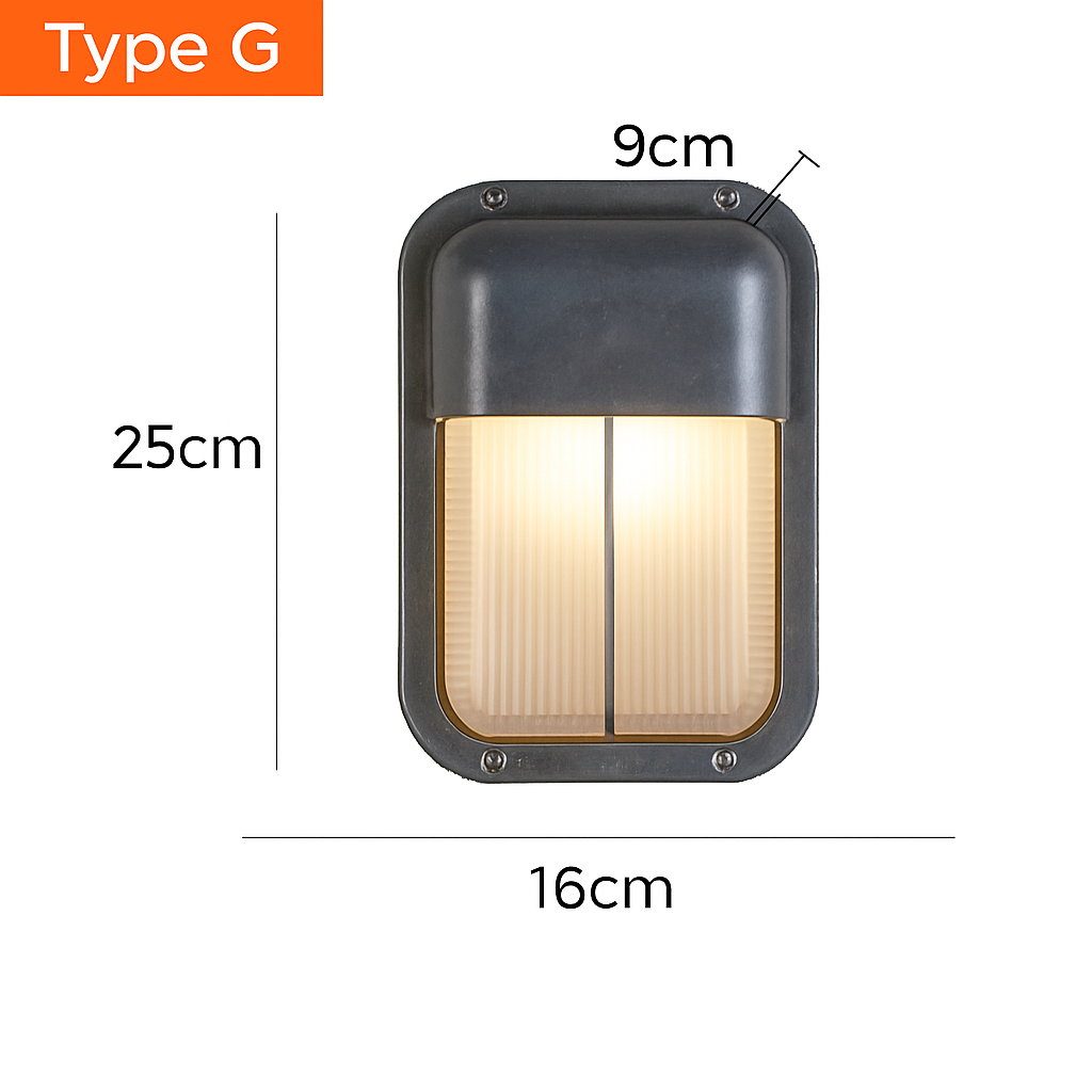 Buiten LED Wandlamp E27 Industrieel Vintage IP65 Waterdicht Glas