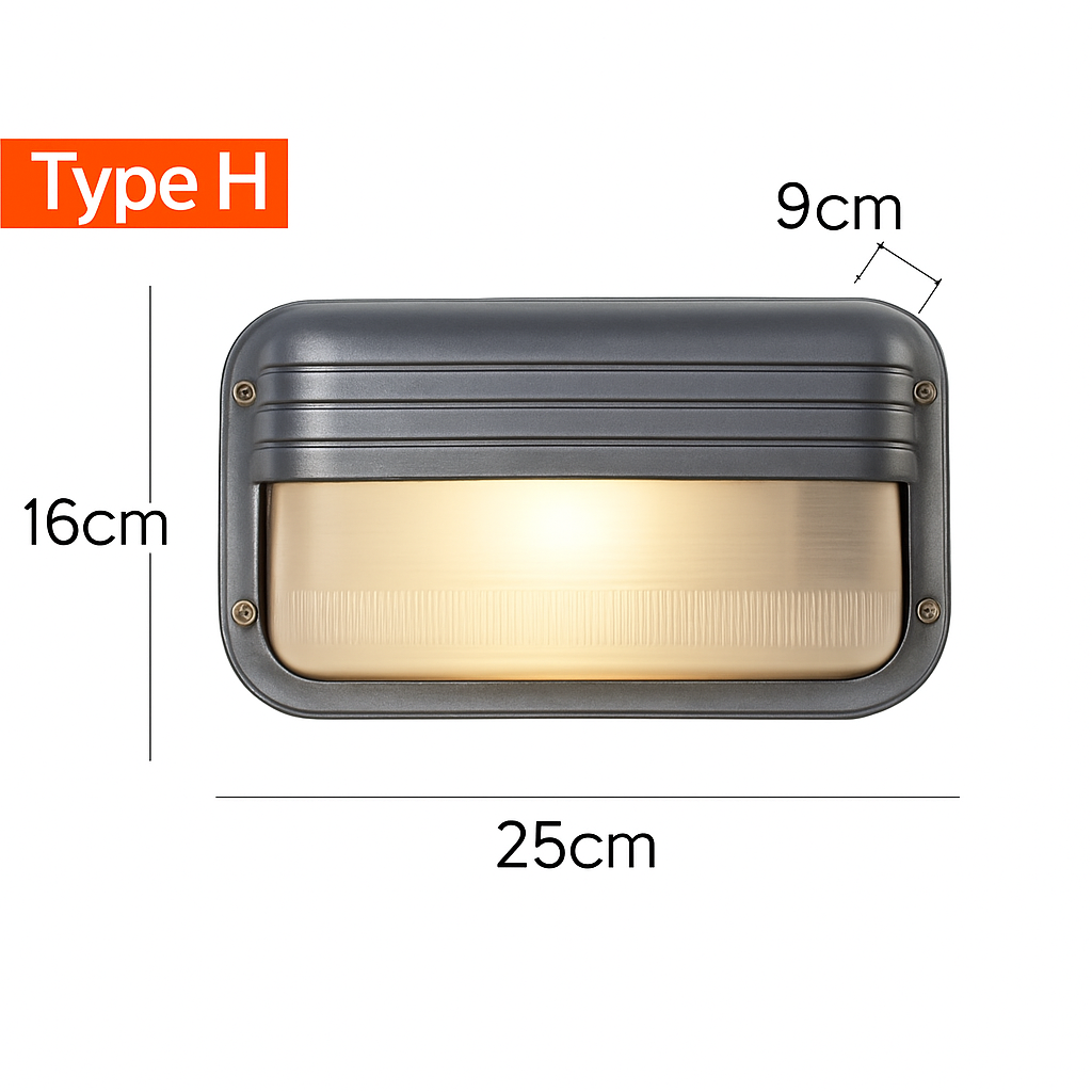 Buiten LED Wandlamp E27 Industrieel Vintage IP65 Waterdicht Glas