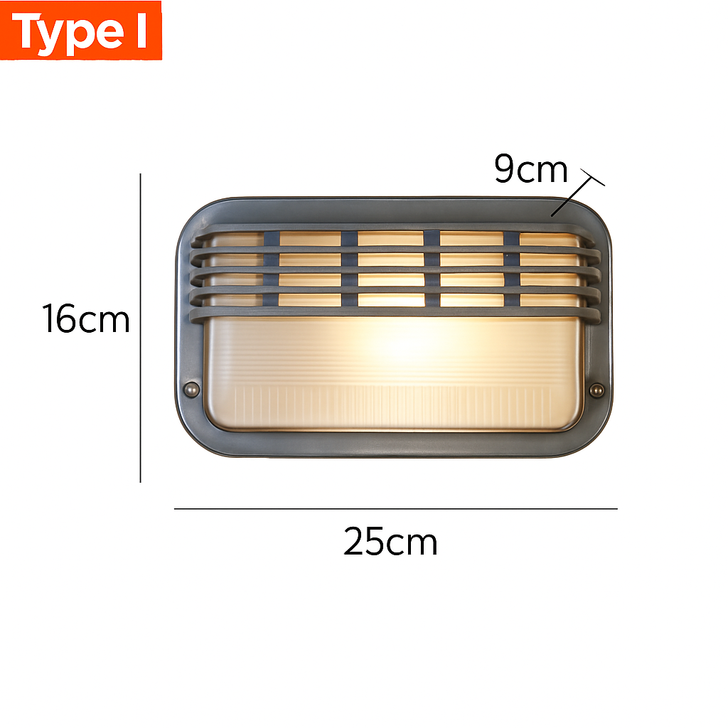 Buiten LED Wandlamp E27 Industrieel Vintage IP65 Waterdicht Glas