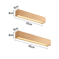 Rechthoekige LED wandlamp van gesneden hout Japan