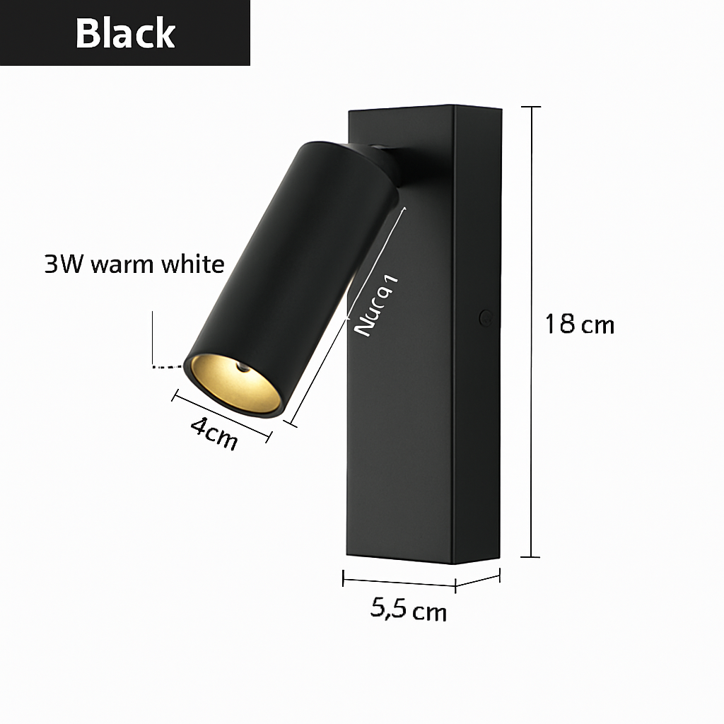 moderne draaibare LED wandlamp voor lezen