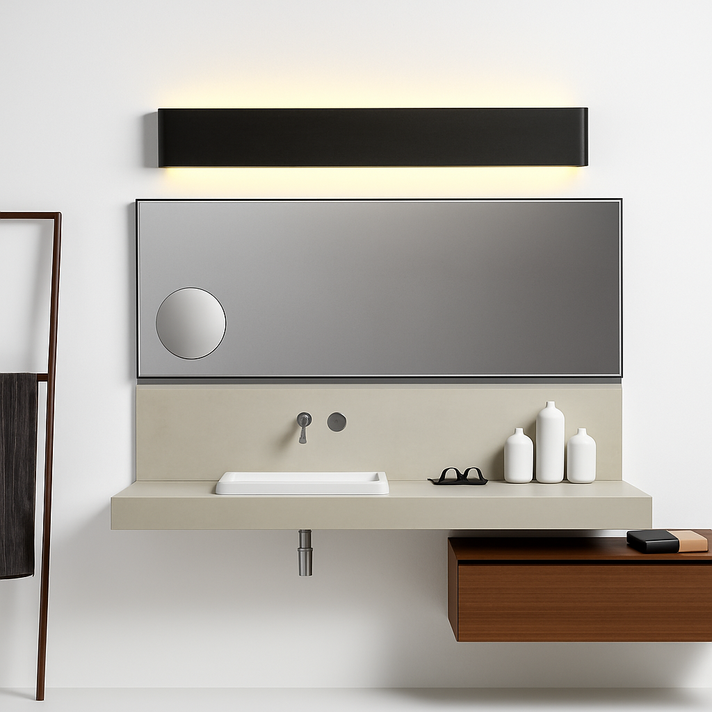 Langwerpige wandlamp van aluminium met LED Sconce