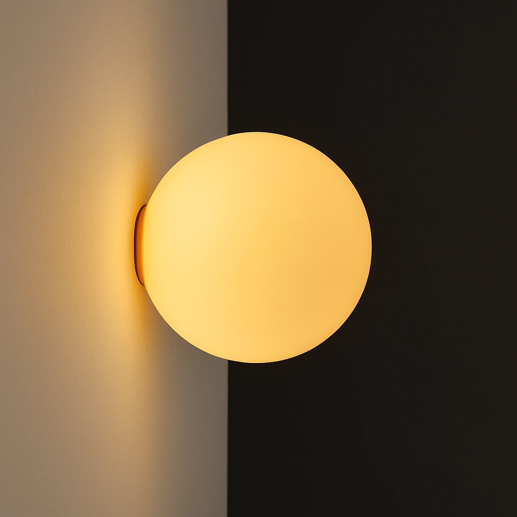 moderne wandlamp van wit glas voor diverse ruimtes
