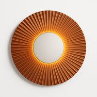 Moderne LED wandlamp in de vorm van een metalen zon Hasna