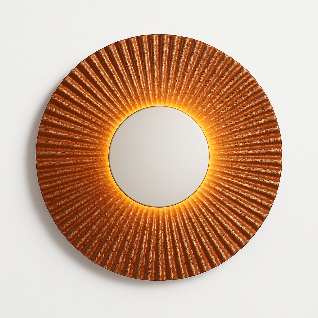 Moderne LED wandlamp in de vorm van een metalen zon Hasna