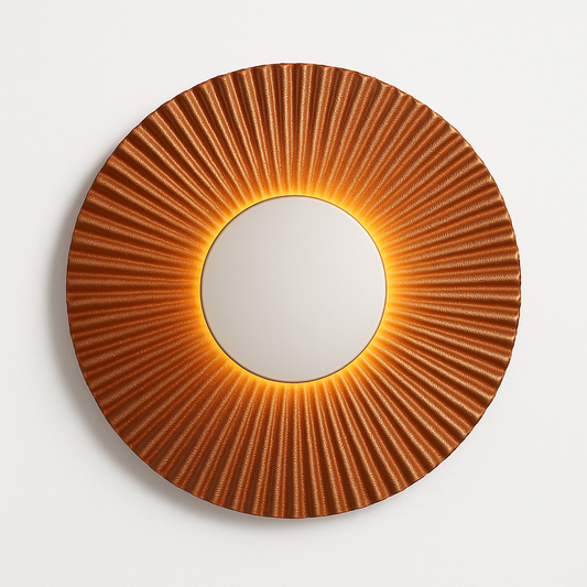 Moderne LED wandlamp in de vorm van een metalen zon Hasna