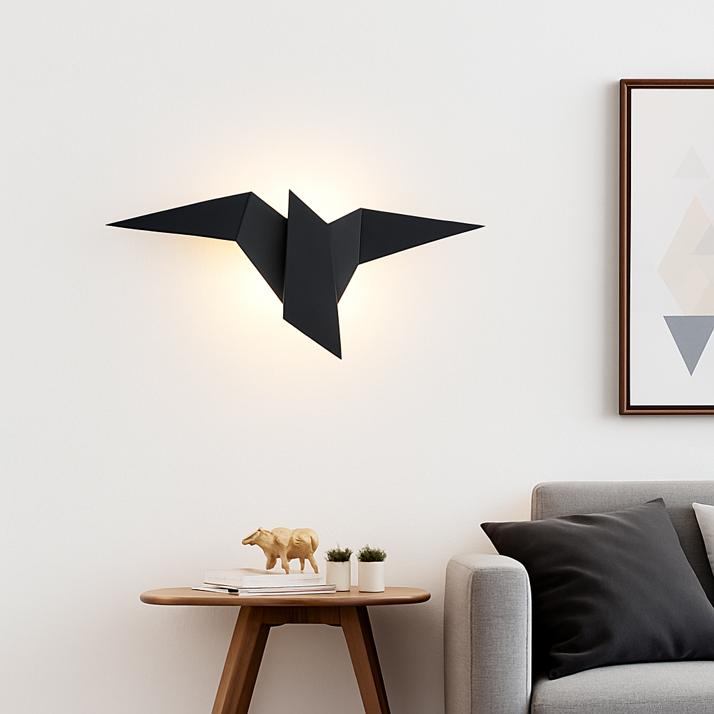 Moderne LED wandlamp vogel in origami stijl Naila