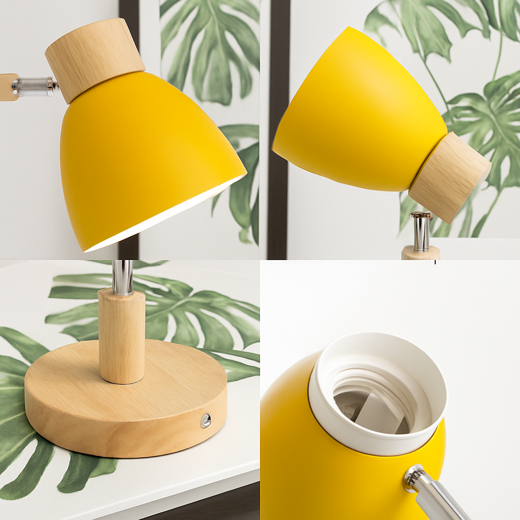 Noordse wandlamp van hout met schakelaar