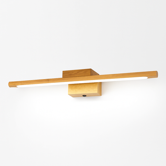 Massief houten wandlamp in nordische stijl voor badkamer spiegel