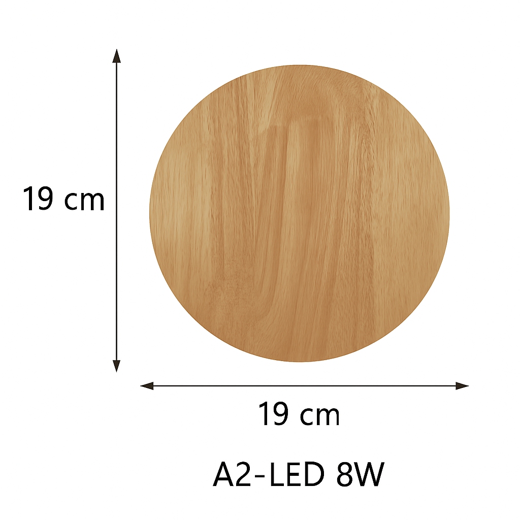 Scandinavische LED wandlamp in ovale houten vorm