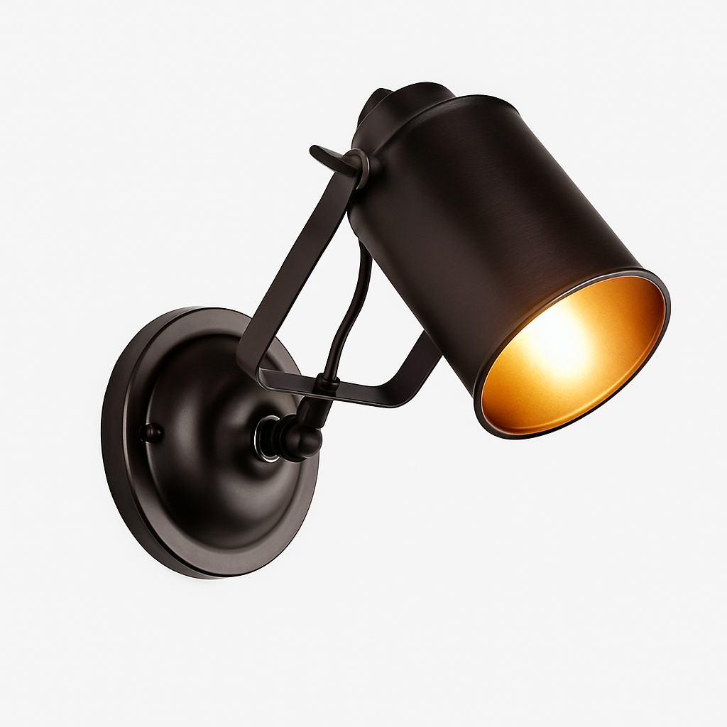 Zwarte metalen wandspot Cafe