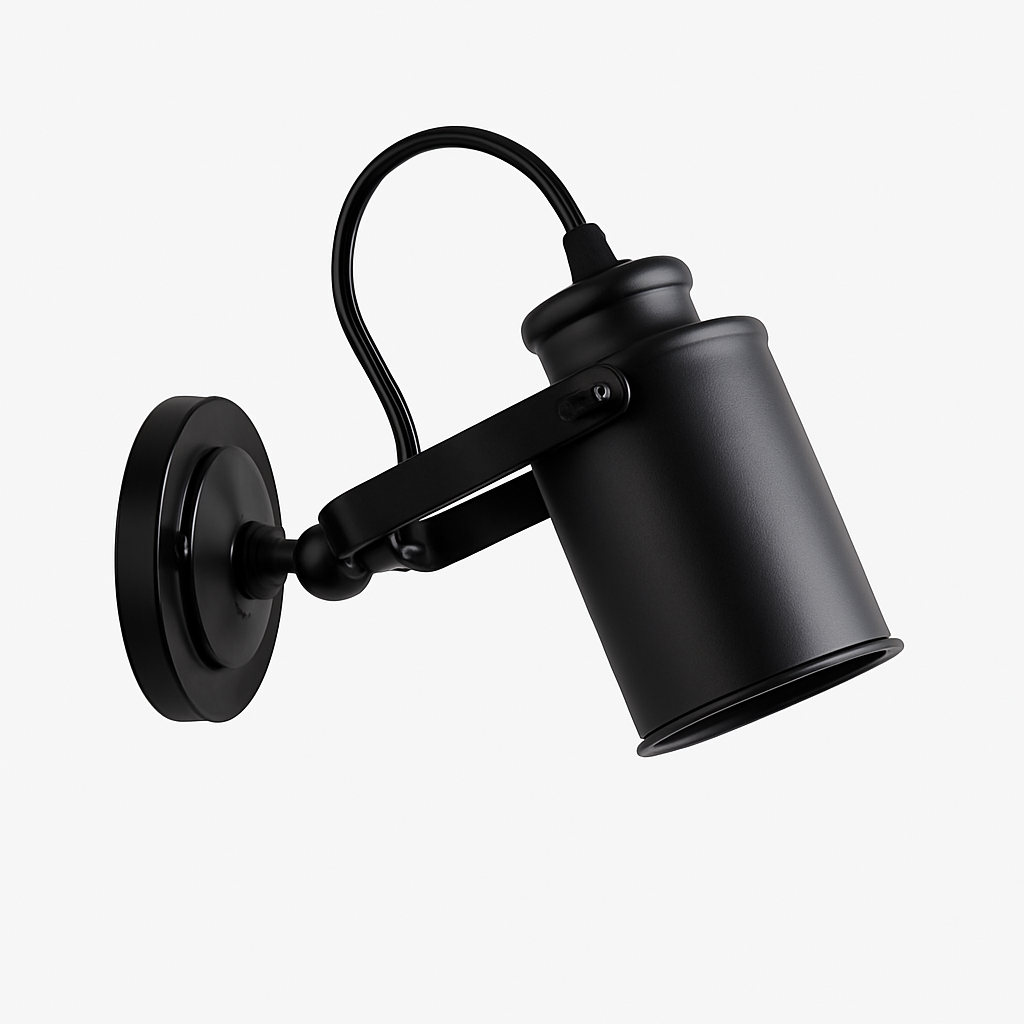Zwarte metalen wandspot Cafe