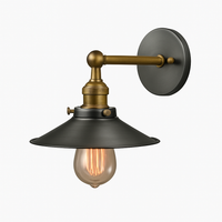 Industriële wandlamp van zwart metaal