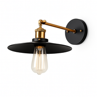 Industriële wandlamp van zwart metaal
