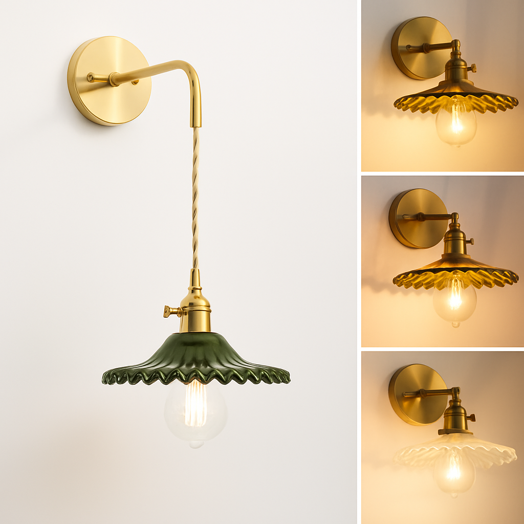 Vintage Wandlamp in Messing