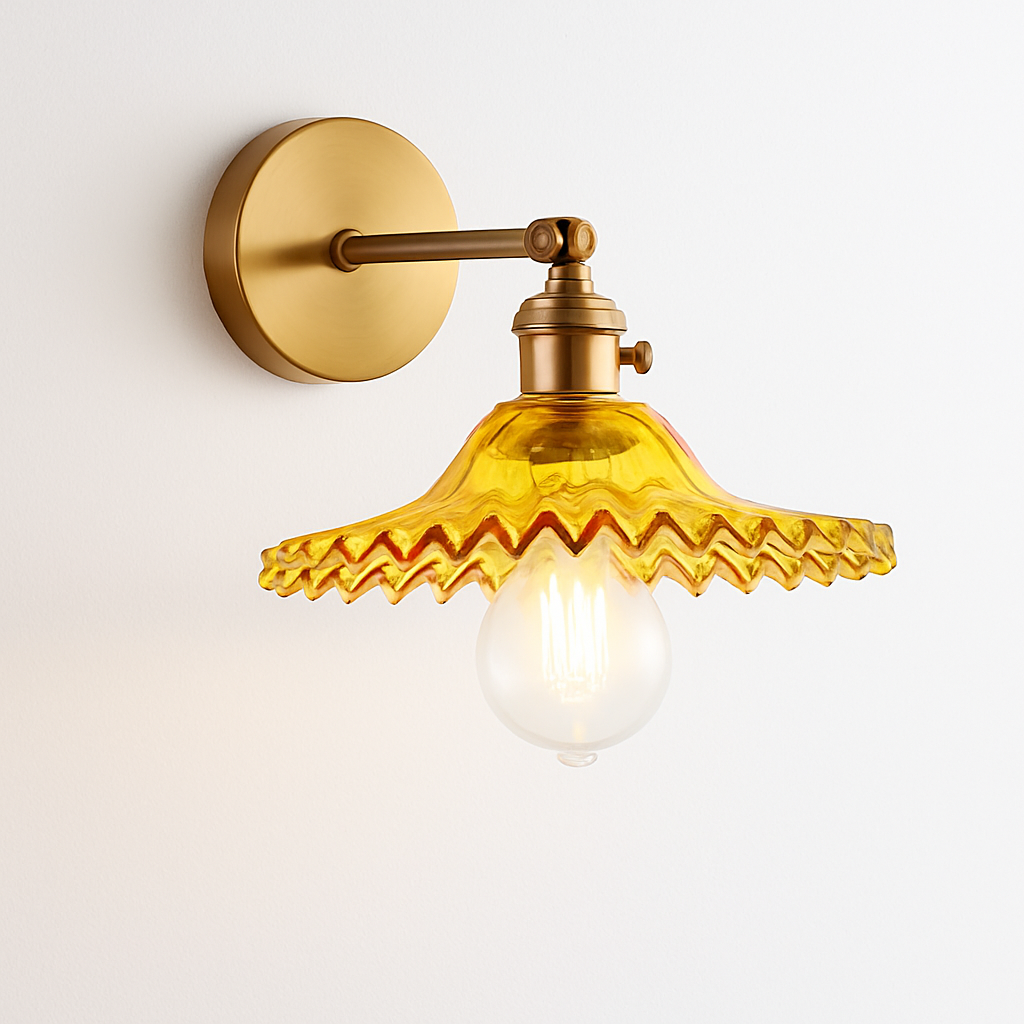 Vintage Wandlamp in Messing
