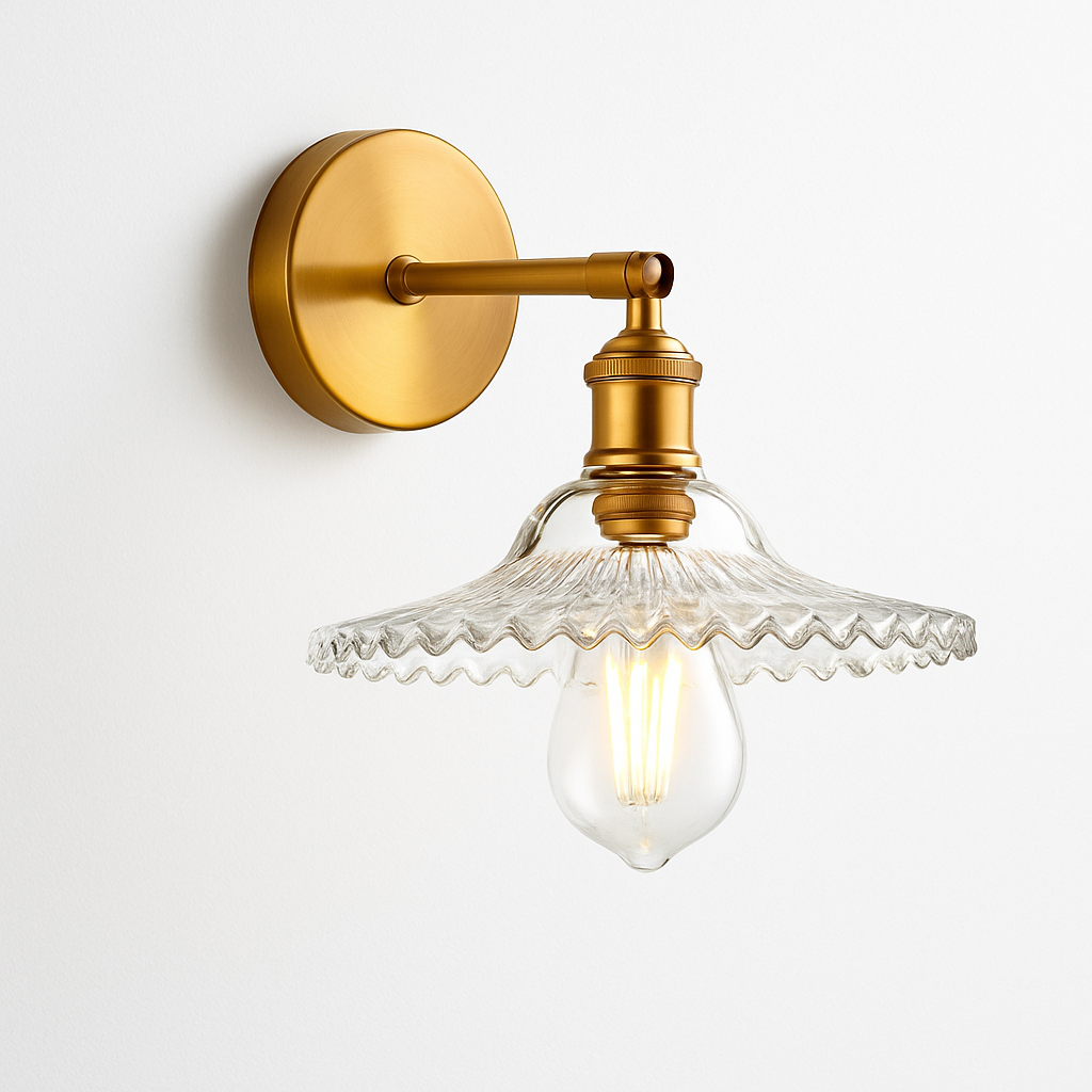 Vintage Wandlamp in Messing