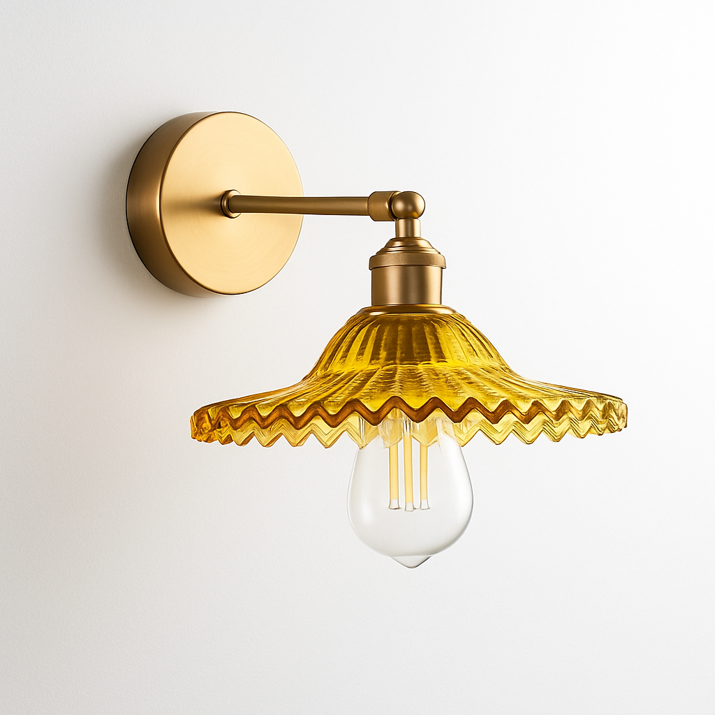 Vintage Wandlamp in Messing
