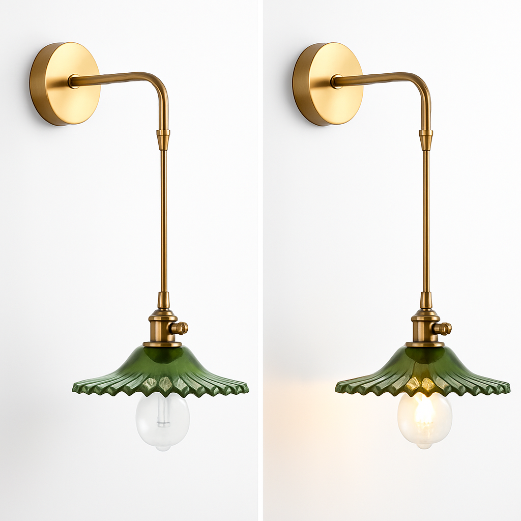 Vintage Wandlamp in Messing